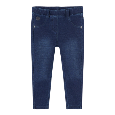 Calças de ganga azul escuro para criança com cintura elástica