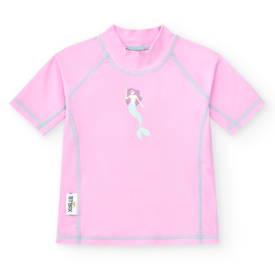 Camisola infantil rosa com estampa de sereia e etiqueta EasyMax