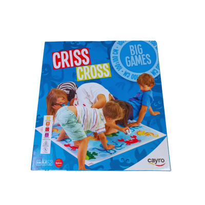 Caixa do jogo infantil Criss Cross Big Games com crianças a jogar