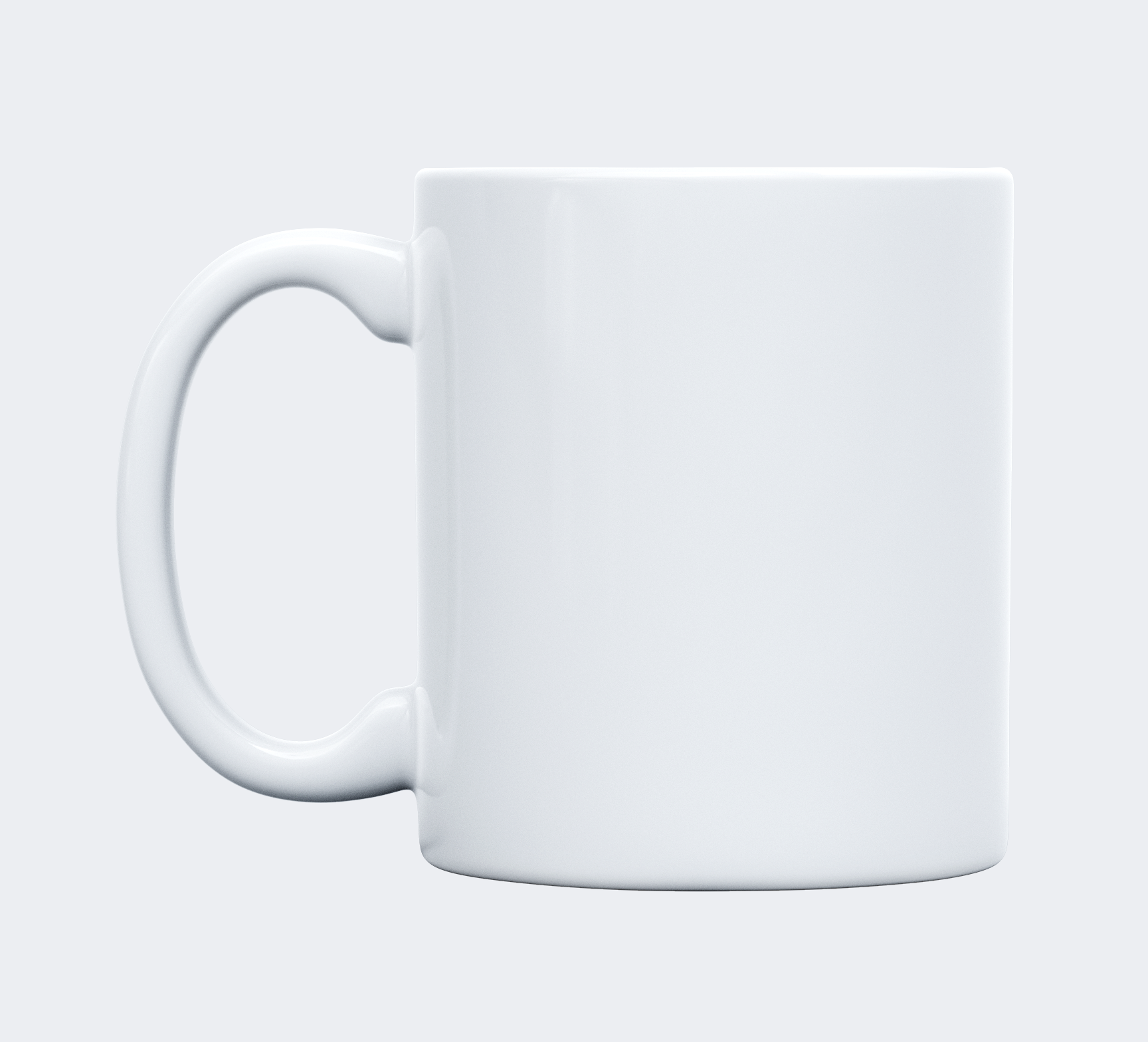 Caneca branca de cerâmica simples com alça