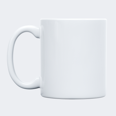 Caneca branca de cerâmica simples com alça