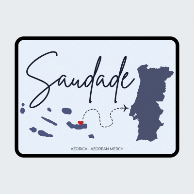 Produto com ilustração e texto relacionados aos Açores e Portugal