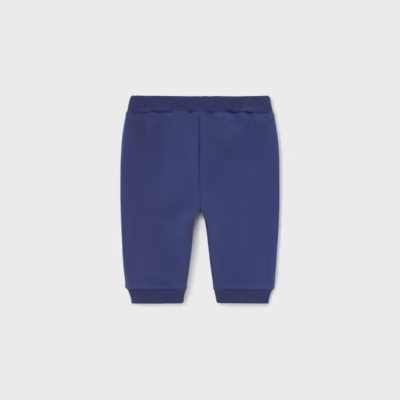 Calças curtas azuis para bebé com cintura elástica e punhos nos tornozelos