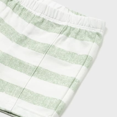 Calções risca verde e branco com cós elástico