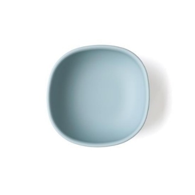 Prato azul claro de cerâmica quadrado com bordas arredondadas