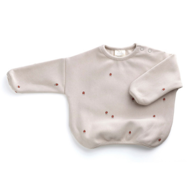 Camisola de bebé bege com padrões de cogumelos