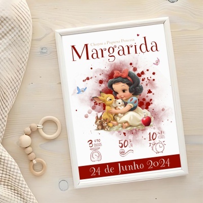 Cartaz com Branca de Neve, texto Margarida e data 24 de Junho 2024