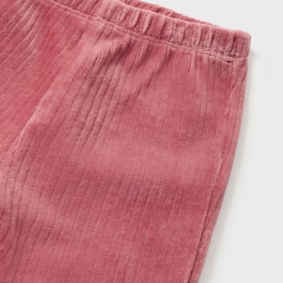 Calças de veludo cotelê rosa com cintura elástica