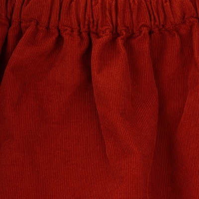 Tecido vermelho de veludo com costura elástica franzida