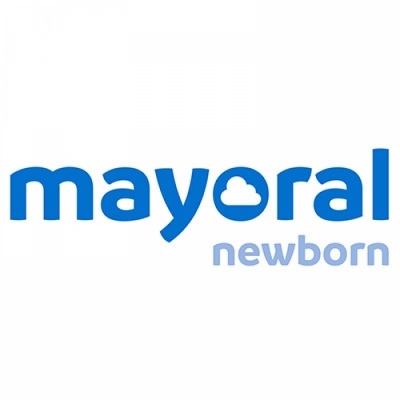Logotipo da marca Mayoral newborn em azul sobre fundo branco