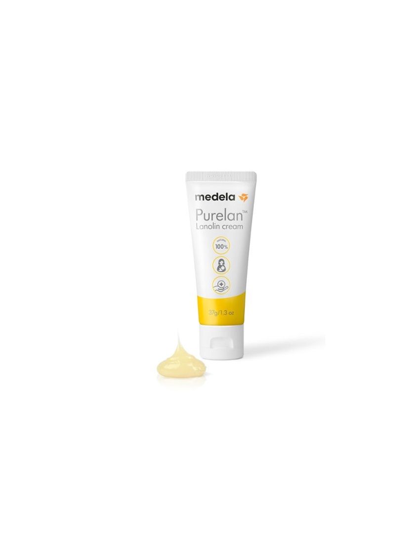 Tubo de creme Medela Purelan Lanolin com porção do creme ao lado