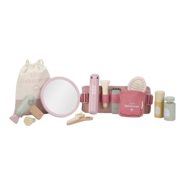 Kit infantil Little Hairdresser com acessórios para cabelo em tons rosa e bege
