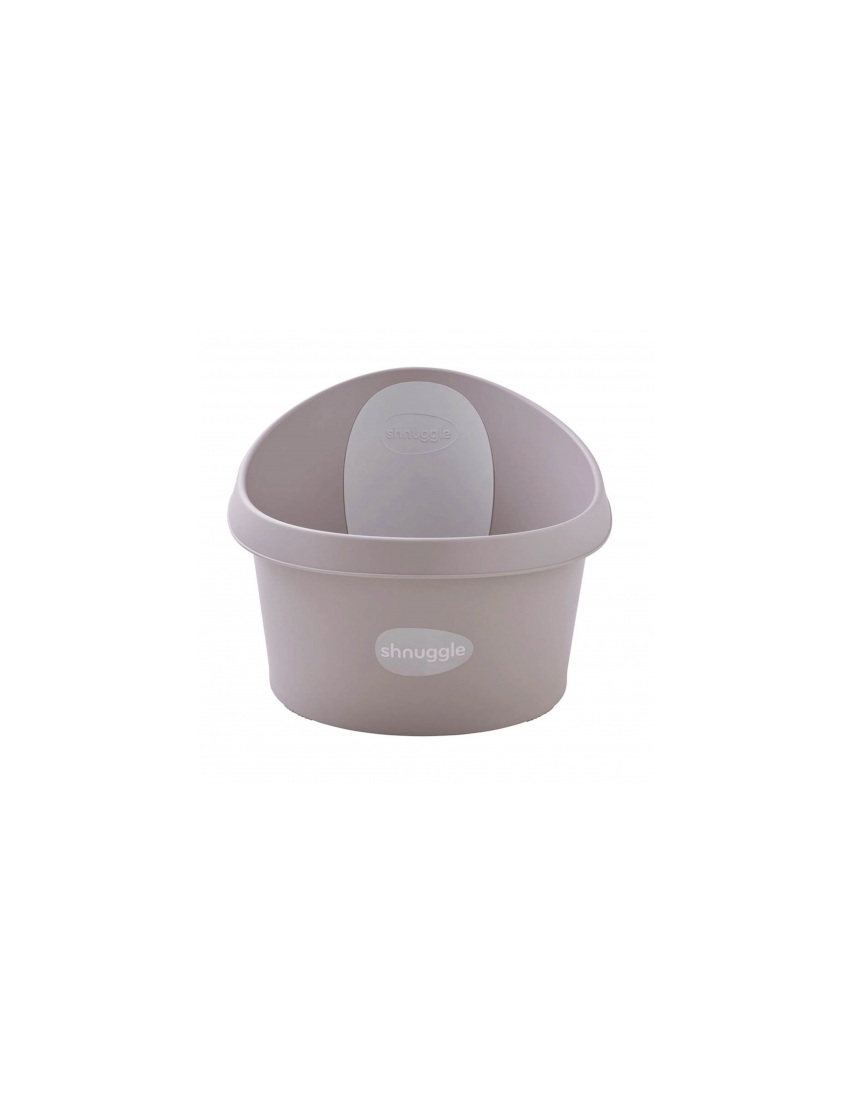 Banheira de bebé Shnuggle cinzenta de plástico com apoio inclinado interior