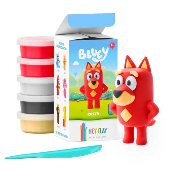 Conjunto de massa de modelar air dry com figura e espátula colorida