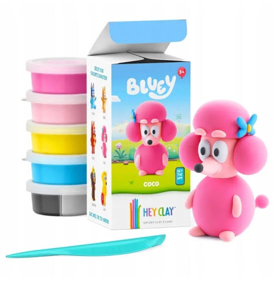 Conjunto HEY CLAY com plasticina colorida e figura cão rosa COCO
