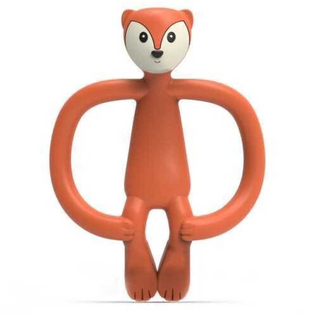 Brinquedo raposa laranja com braços longos e corpo liso