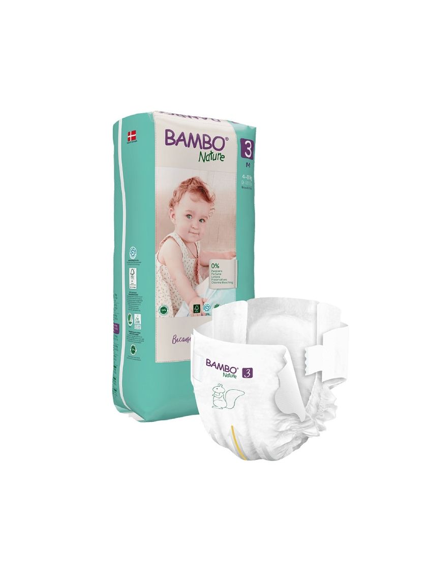 Pacote e fralda BAMBO Nature tamanho 3 para bebés