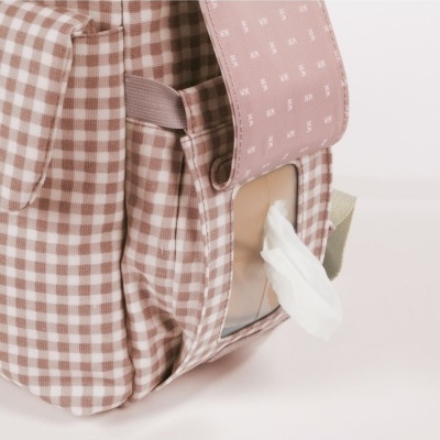 WALKING&#x20;MUM&#x20;&#x7C;&#x20;MOCHILA&#x20;DE&#x20;MATERNIDADE&#x20;I&#x20;LOVE&#x20;VICHY&#x20;PINK