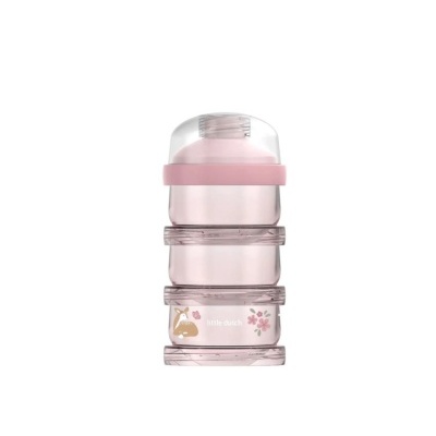 Doseador modular empilhável rosa com ilustração de veado e flores