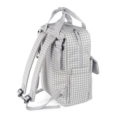 Walking&#x20;Mum&#x20;&#x7C;&#x20;Mochila&#x20;de&#x20;Maternidade&#x20;I&#x20;Love&#x20;Vichy&#x20;-&#x20;Cinza