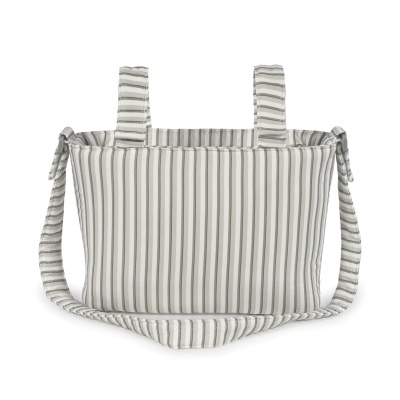 Walking&#x20;Mum&#x20;&#x7C;&#x20;Bolsa&#x20;de&#x20;Passeio&#x20;Botton&#x20;Strips&#x20;-&#x20;Branco