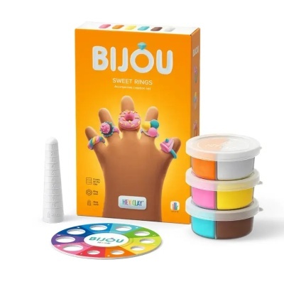 Conjunto BIJOU SWEET RINGS com argila colorida, anel medidor e disco colorido