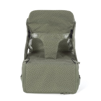 Cadeira de bebé portátil verde com bolinhas brancas