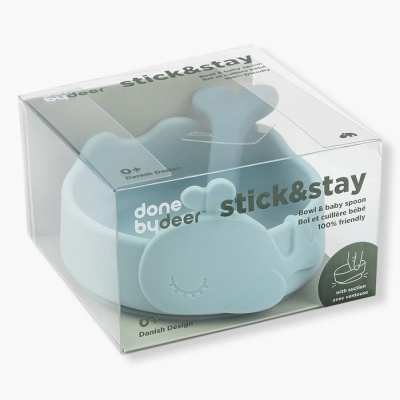 Done&#x20;by&#x20;Deer&#x20;&#x7C;&#x20;Conjunto&#x20;Tigela&#x20;e&#x20;Colher&#x20;Stick&amp;Stay&#x20;Wally&#x20;2pc&#x20;-&#x20;Azul