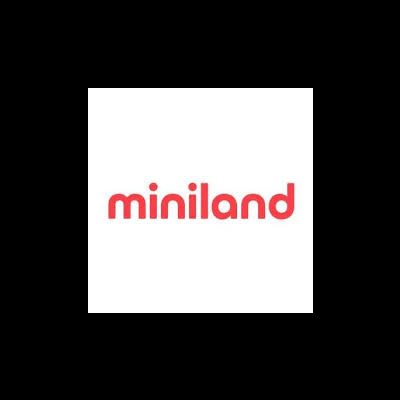 Logótipo Miniland em vermelho sobre fundo branco