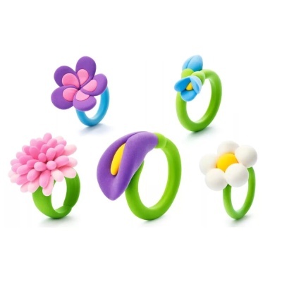 Hey&#x20;Clay&#x20;&#x7C;&#x20;Kit&#x20;de&#x20;Bijuteria&#x20;Bijou&#x20;Flower&#x20;Rings