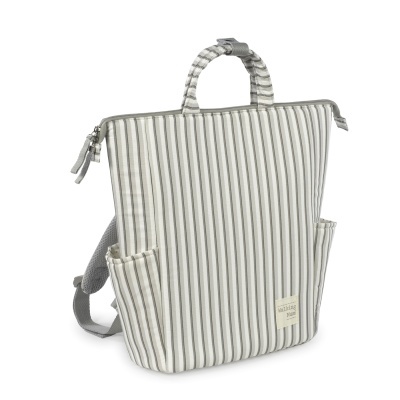 Walking&#x20;Mum&#x20;&#x7C;&#x20;Mochila&#x20;de&#x20;Maternidade&#x20;Botton&#x20;Strips&#x20;-&#x20;Branco
