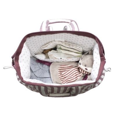 Pasito&#x20;a&#x20;Pasito&#x20;&#x7C;&#x20;Mochila&#x20;de&#x20;Maternidade&#x20;Cherry&#x20;Strips&#x20;-&#x20;Cereja