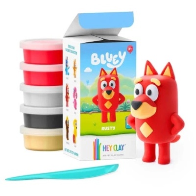 Conjunto de massa de modelar air dry com figura e espátula colorida