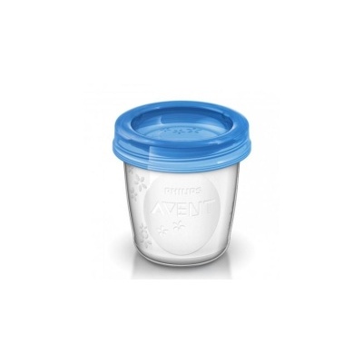 Recipiente plástico transparente com tampa azul PHILIPS AVENT