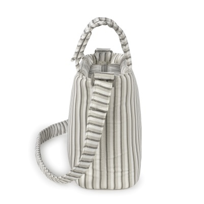 Walking&#x20;Mum&#x20;&#x7C;&#x20;Bolsa&#x20;de&#x20;Passeio&#x20;Botton&#x20;Strips&#x20;-&#x20;Branco