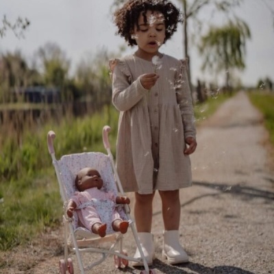 Little&#x20;Dutch&#x20;&#x7C;&#x20;Carrinho&#x20;De&#x20;Boneca&#x20;Em&#x20;Metal&#x20;Bege