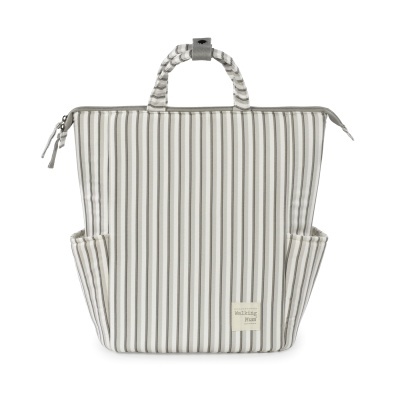 Walking&#x20;Mum&#x20;&#x7C;&#x20;Mochila&#x20;de&#x20;Maternidade&#x20;Botton&#x20;Strips&#x20;-&#x20;Branco