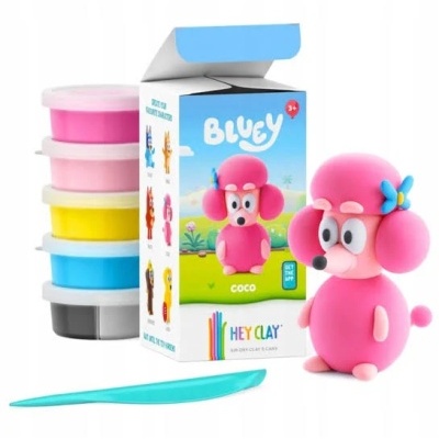 Conjunto HEY CLAY com plasticina colorida e figura cão rosa COCO