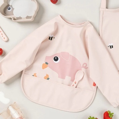 Done&#x20;by&#x20;Deer&#x20;&#x7C;&#x20;Babete&#x20;Imperme&#x00E1;vel&#x20;c&#x2F;&#x20;Mangas&#x20;Tiny&#x20;Farm&#x20;-&#x20;Rosa