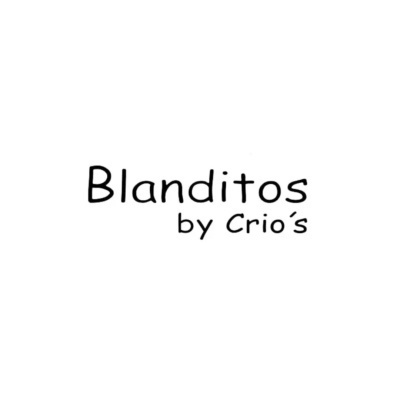 Texto Blanditos by Crio's em fonte manuscrita preta sobre fundo branco