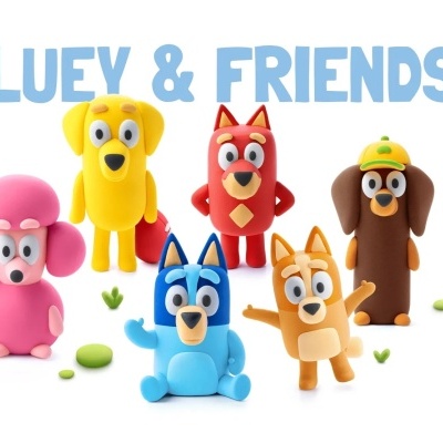 Hey&#x20;Clay&#x20;&#x7C;&#x20;Kit&#x20;Bluey&#x20;e&#x20;os&#x20;Amigos&#x20;Pasta&#x20;de&#x20;Modelar