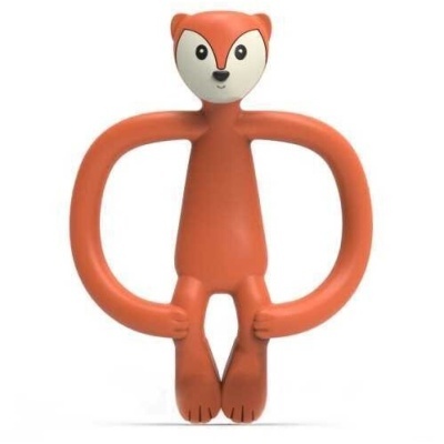 Brinquedo raposa laranja com braços longos e corpo liso