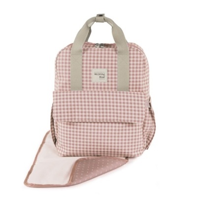 WALKING&#x20;MUM&#x20;&#x7C;&#x20;MOCHILA&#x20;DE&#x20;MATERNIDADE&#x20;I&#x20;LOVE&#x20;VICHY&#x20;PINK