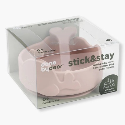 Done&#x20;by&#x20;Deer&#x20;&#x7C;&#x20;Conjunto&#x20;Tigela&#x20;e&#x20;Colher&#x20;Stick&amp;Stay&#x20;Wally&#x20;2pc&#x20;-&#x20;Rosa
