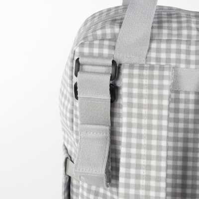 Walking&#x20;Mum&#x20;&#x7C;&#x20;Mochila&#x20;de&#x20;Maternidade&#x20;I&#x20;Love&#x20;Vichy&#x20;-&#x20;Cinza