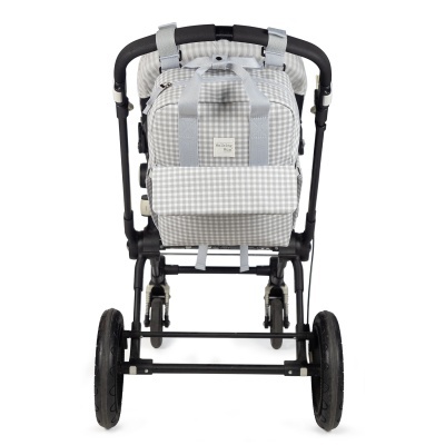 Walking&#x20;Mum&#x20;&#x7C;&#x20;Mochila&#x20;de&#x20;Maternidade&#x20;I&#x20;Love&#x20;Vichy&#x20;-&#x20;Cinza