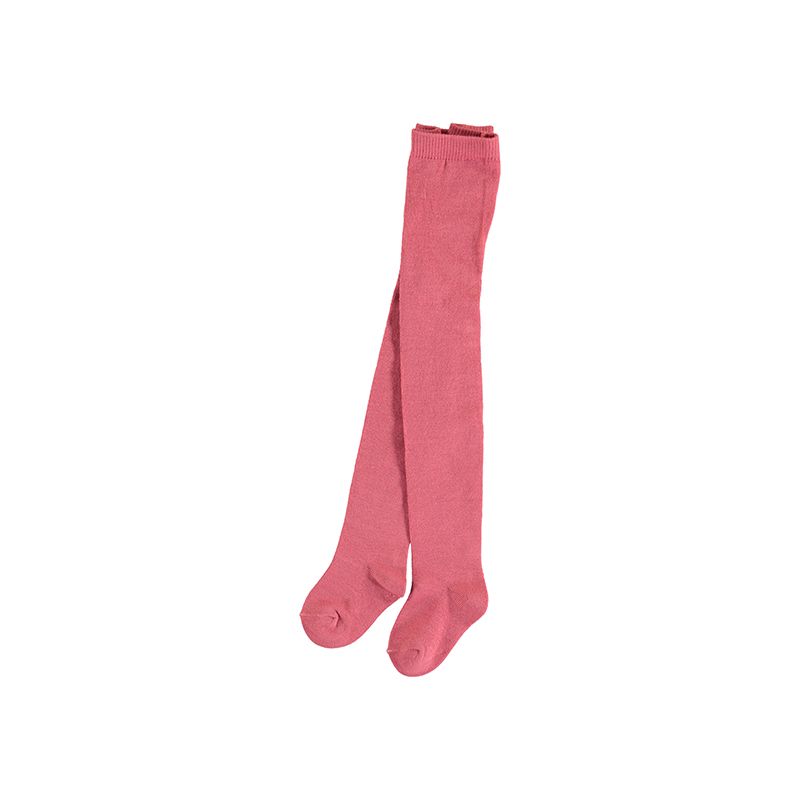 Meia-calça rosa de criança em fundo branco