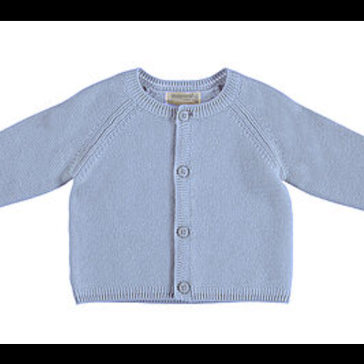 Casaco de malha azul claro para bebé com botões