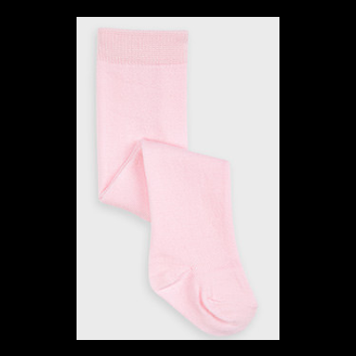 Meia-calça infantil cor-de-rosa clara com elástico na parte superior