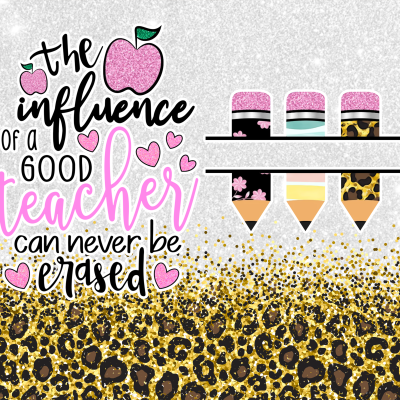 Texto motivacional com design de lápis e padrão animal print em fundo cinza claro